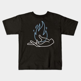 RETRO FLAME - Hand on fire (Print on back) Kids T-Shirt